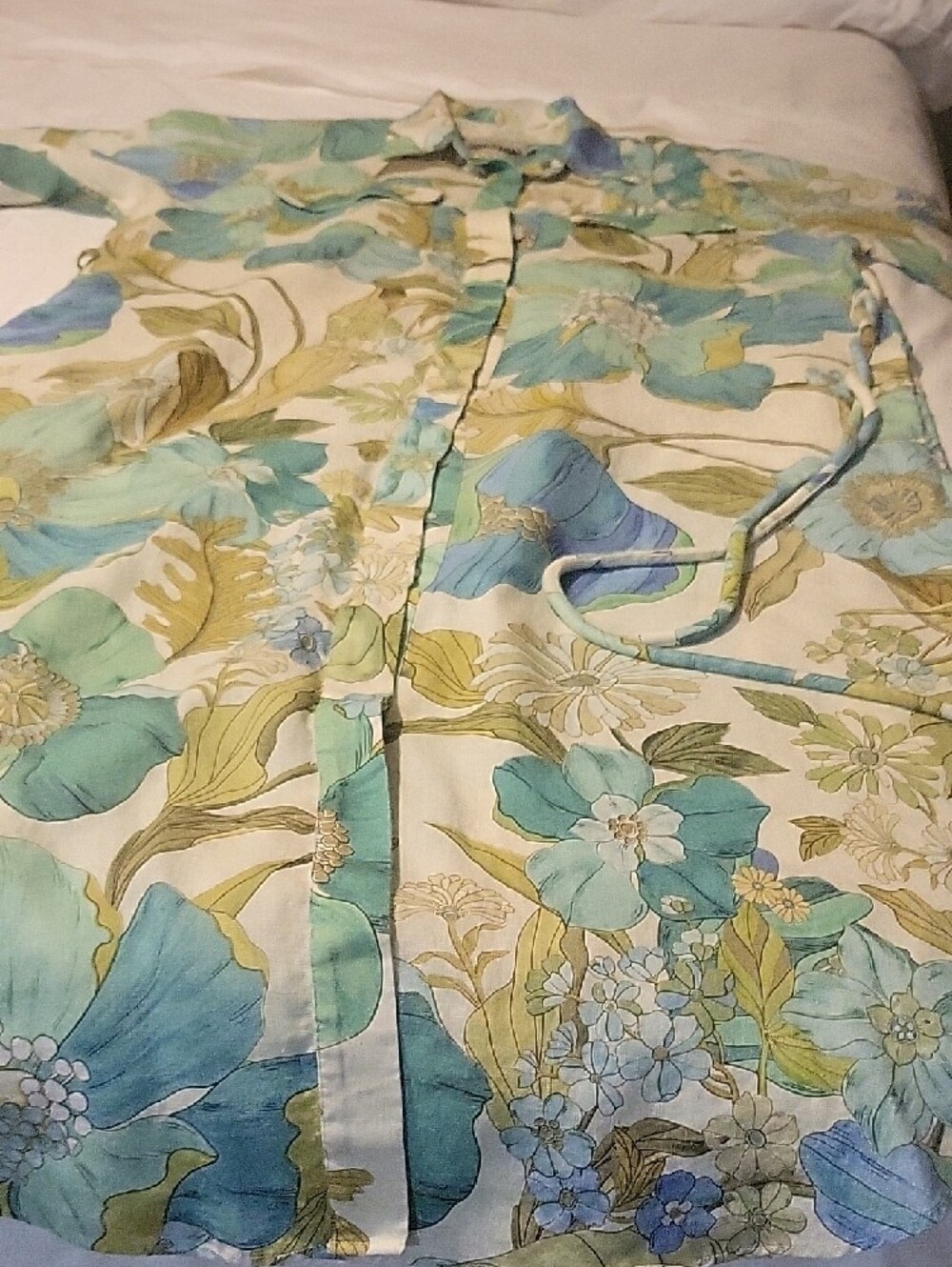 Alemais Floral Shirtdress in Teal, Blue, Green on Cream - Picture 4 of 11